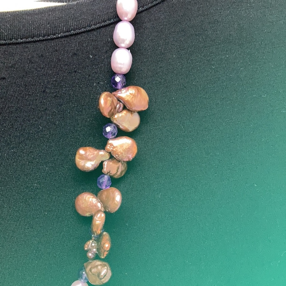 Pearl/Copper Pearl Necklace View 3